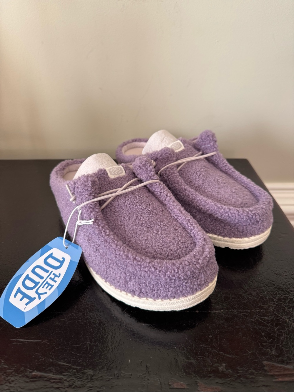 Hey Dude Wendy Sherpa Slippers in Purple Ash NWT
